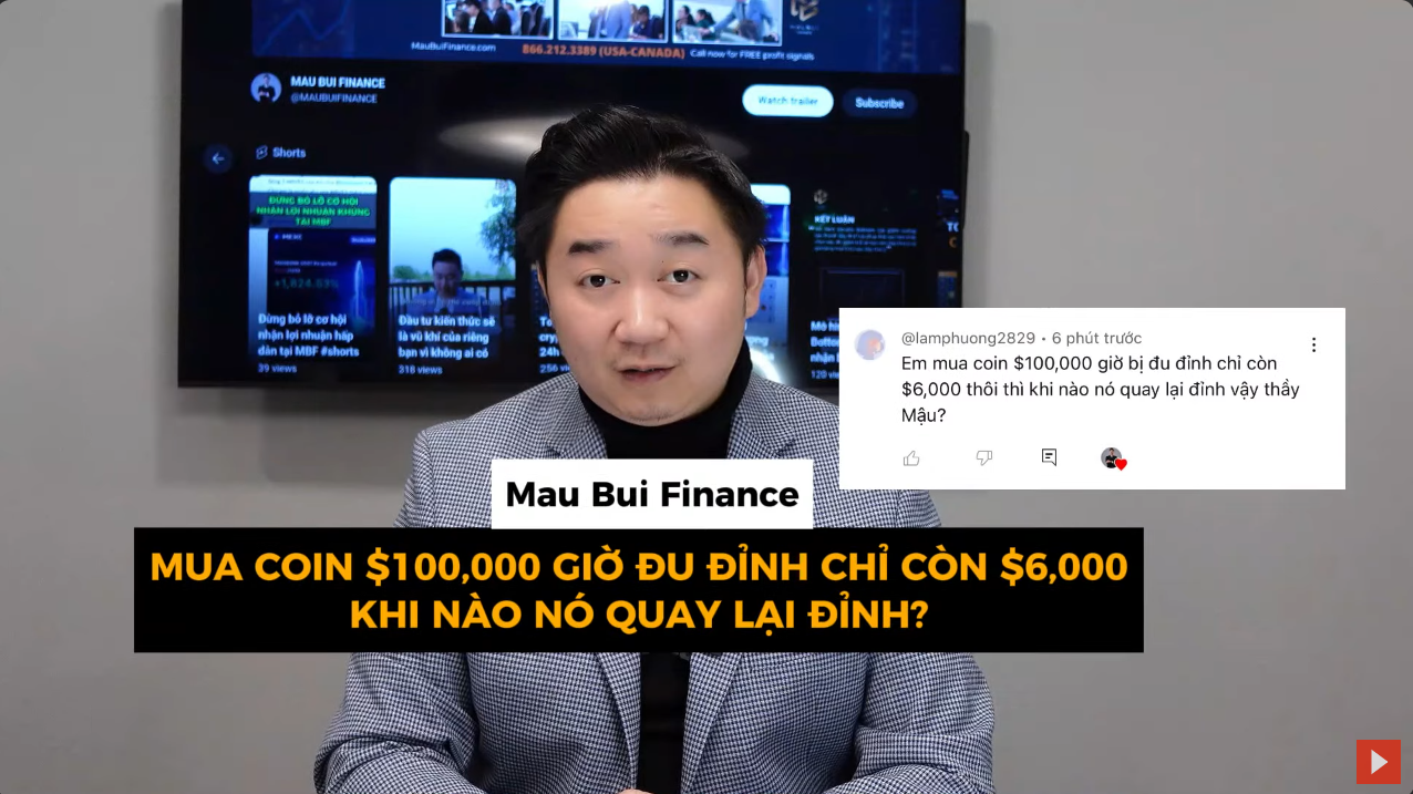 Mua coin $100,000 giờ đu đỉnh chỉ còn $6,000. Khi nào nó quay lại đỉnh?