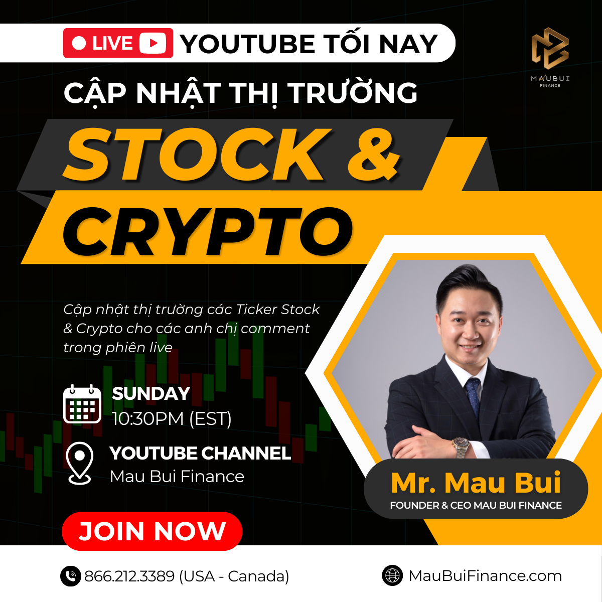 🔥 Free Livestream tối nay | Cập Nhật Thị Trường Stock và Crypto🚀”