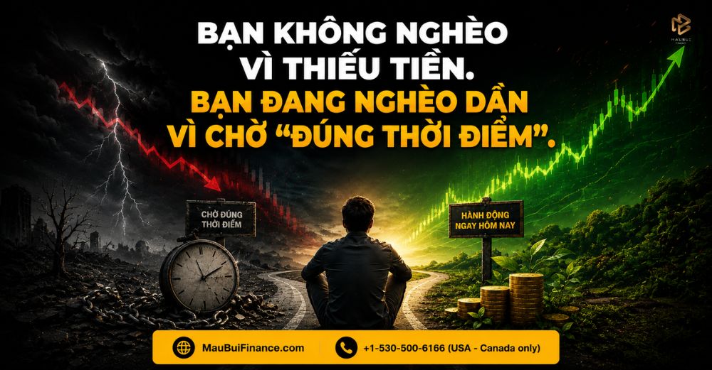 Đừng Chờ Đúng Thời Điểm Mới Đầu Tư: Bạn Có Thể Đang Nghèo Dần Vì Trì Hoãn