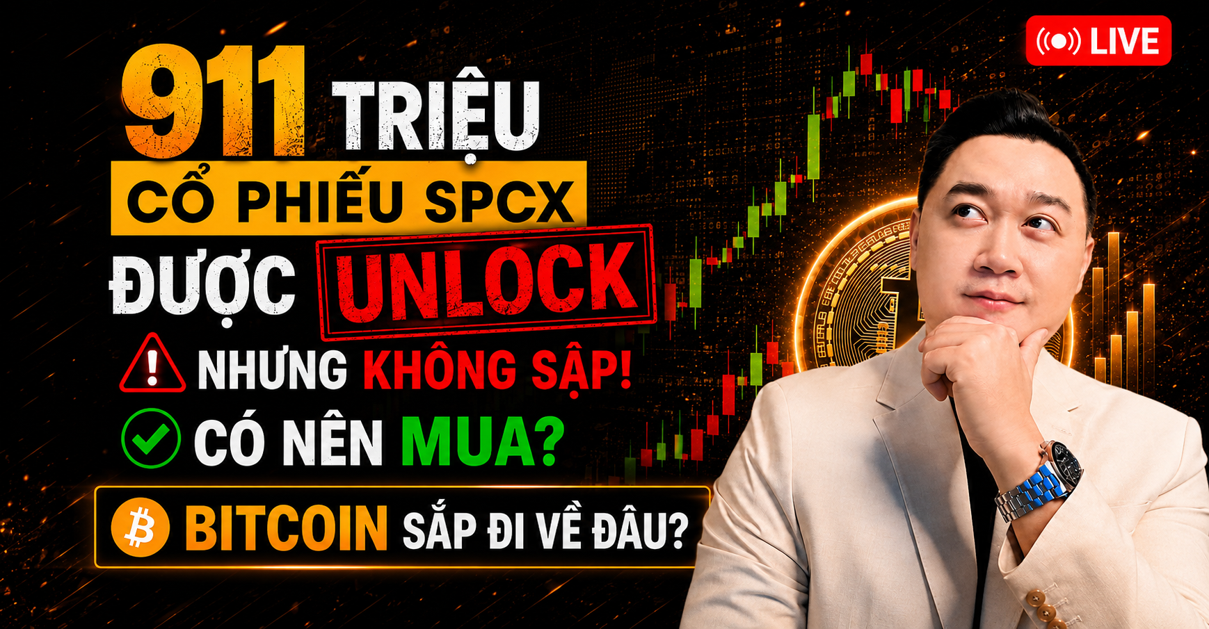 Phân tích thị trường Stocks-Crypto trong Livestream Youtube 08/06/2026